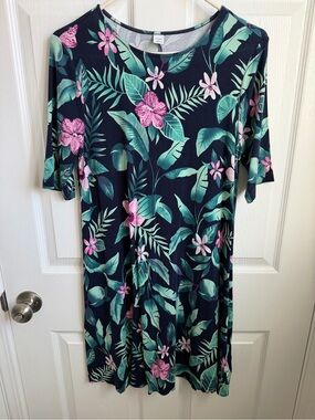 Old Navy Navy Floral Midi Dress